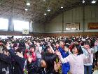 全員で楽しくエイサー踊り