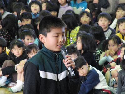 在校生代表によるお礼の言葉