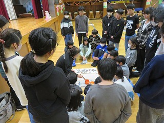 書き初め御指導（6年生）